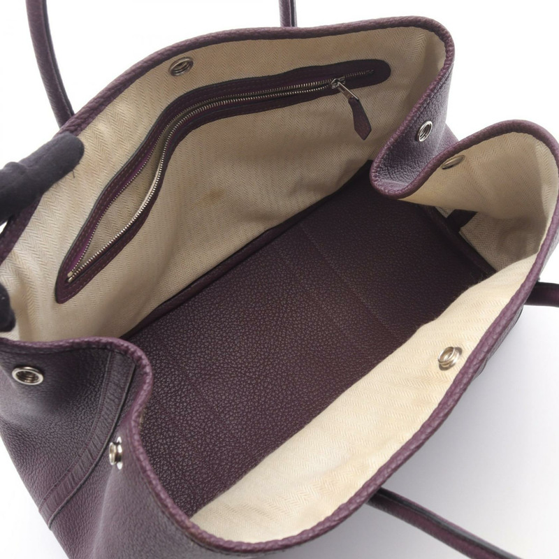 愛馬仕 Garden Party PM 手提包，Negonda 皮革，紫色黑醋栗色，二手，女士 D SHW-2