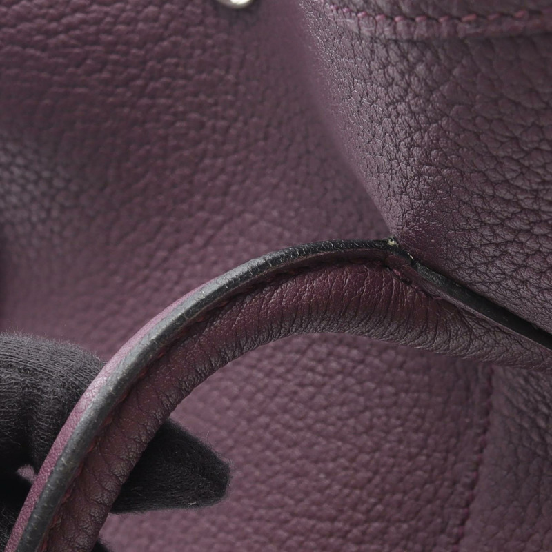 愛馬仕 Garden Party PM 手提包，Negonda 皮革，紫色黑醋栗色，二手，女士 D SHW-10
