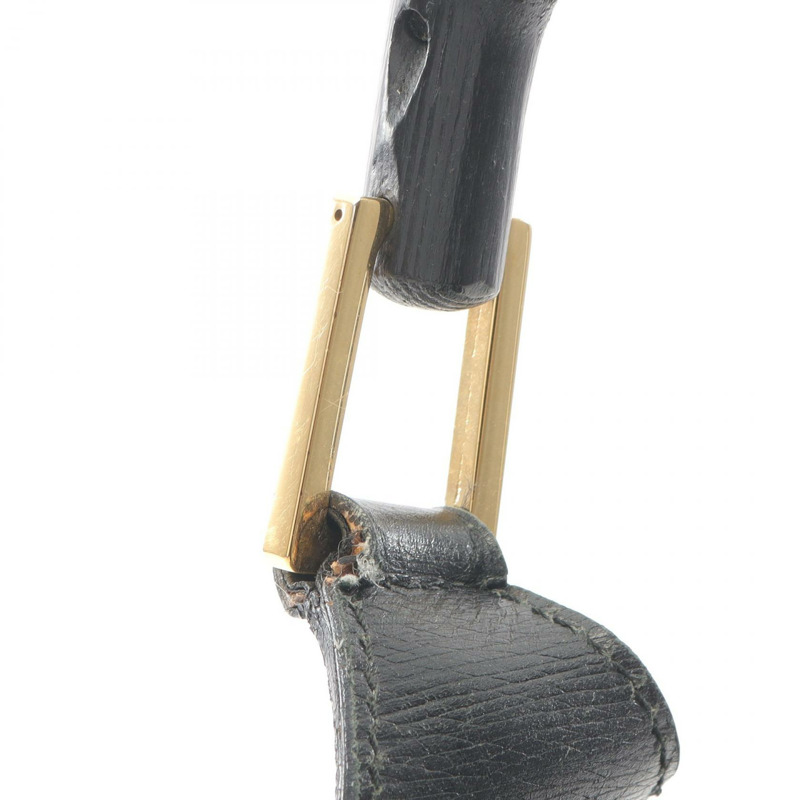 GUCCI Bamboo Kandinsky 單肩包 001 4061 黑色皮革 二手 女士-4