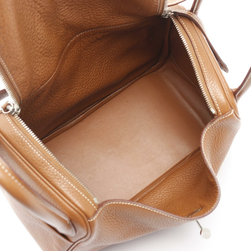 愛馬仕 Lindy 30 單肩手提包,Clemence 皮革,棕色,二手,女士,帶五金配件。-2