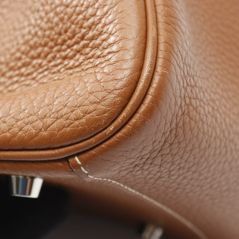 愛馬仕 Lindy 30 單肩手提包,Clemence 皮革,棕色,二手,女士,帶五金配件。-5