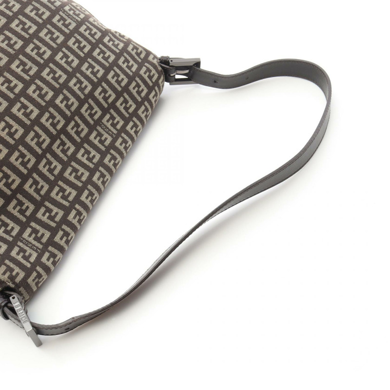 FENDI Mamma 水桶包 Zucchino 單肩包 8BR001 帆布皮革 棕色 米色 二手-5