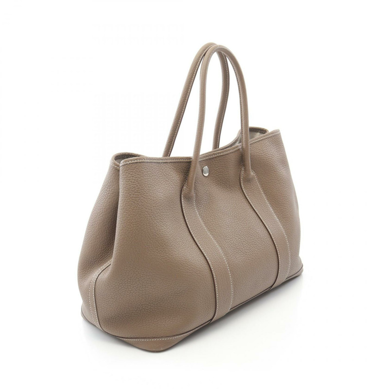 愛馬仕 Garden party PM 手提包,Negonda 皮革,棕色/灰褐色,二手 SHW R-1