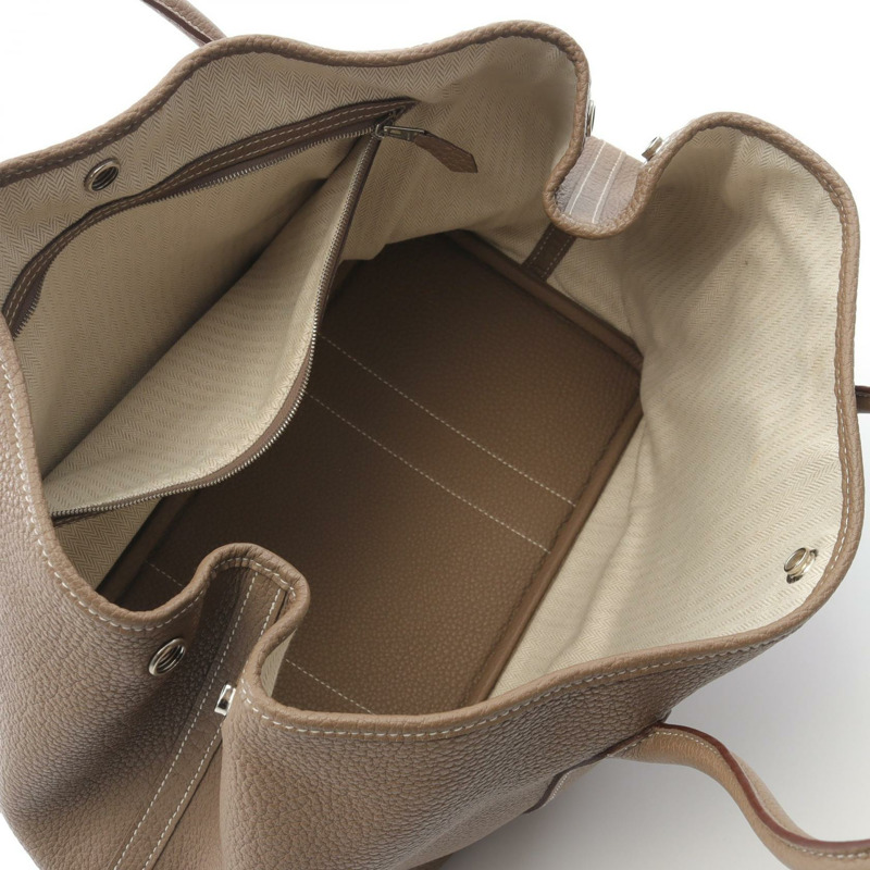 愛馬仕 Garden party PM 手提包,Negonda 皮革,棕色/灰褐色,二手 SHW R-2