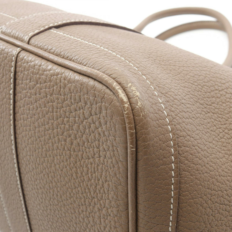 愛馬仕 Garden party PM 手提包,Negonda 皮革,棕色/灰褐色,二手 SHW R-5