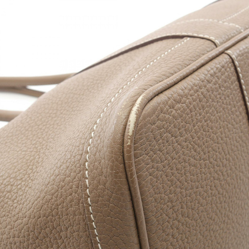 愛馬仕 Garden party PM 手提包,Negonda 皮革,棕色/灰褐色,二手 SHW R-6