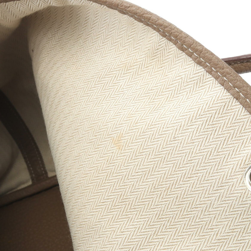 愛馬仕 Garden party PM 手提包,Negonda 皮革,棕色/灰褐色,二手 SHW R-11