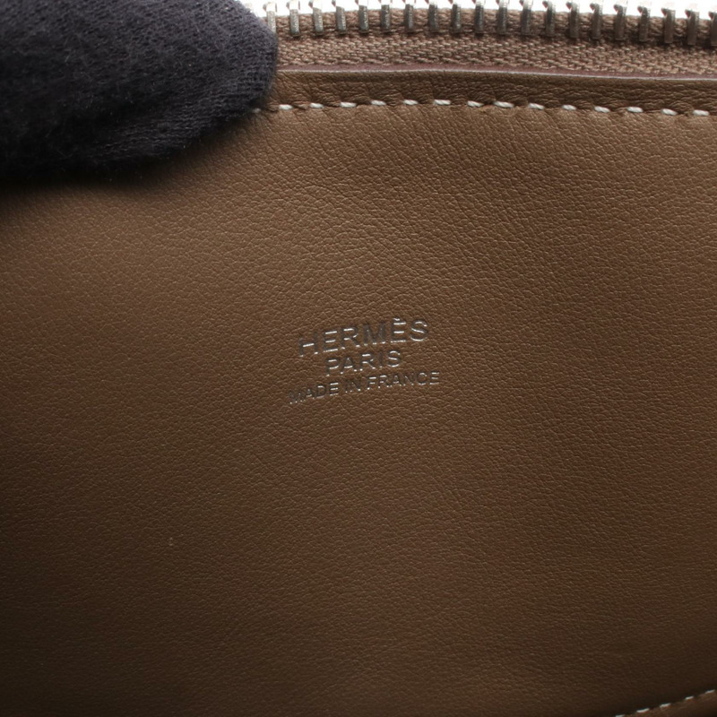 愛馬仕 Bolide31 肩背包,Clemence 皮革,棕色,二手,女士,帶五金配件-3