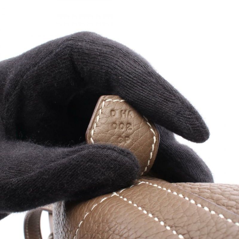 愛馬仕 Bolide31 肩背包,Clemence 皮革,棕色,二手,女士,帶五金配件-4