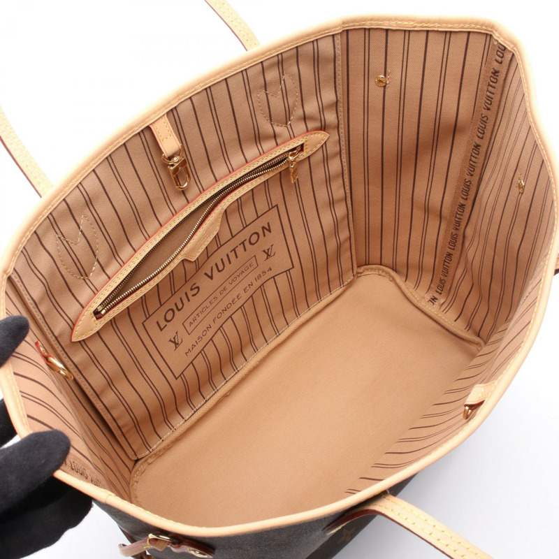 路易威登 Neverfull MM 手提包 M46975 Monogram 帆布皮革棕色二手 LV-2