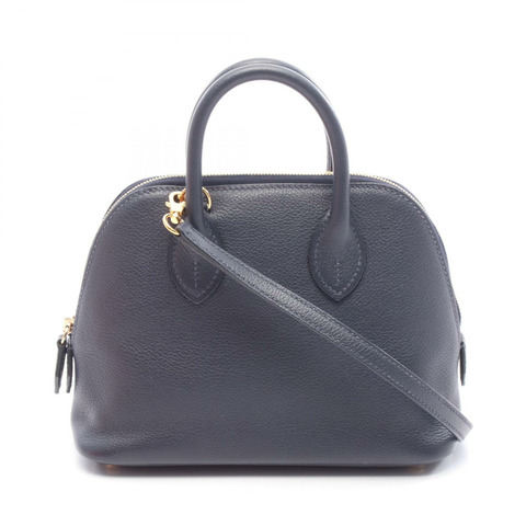 愛馬仕 Bolide1923 迷你肩背包 Evercolor 皮革 藍色 二手 B GHW