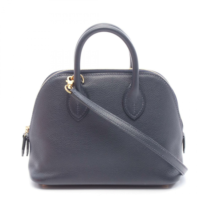 愛馬仕 Bolide1923 迷你肩背包 Evercolor 皮革 藍色 二手 B GHW-0