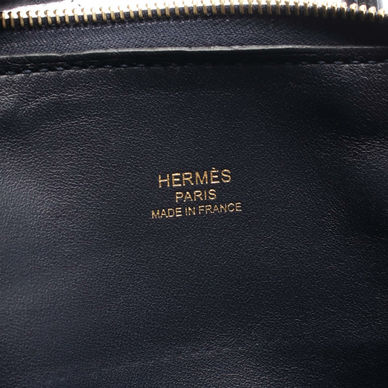 愛馬仕 Bolide1923 迷你肩背包 Evercolor 皮革 藍色 二手 B GHW-3