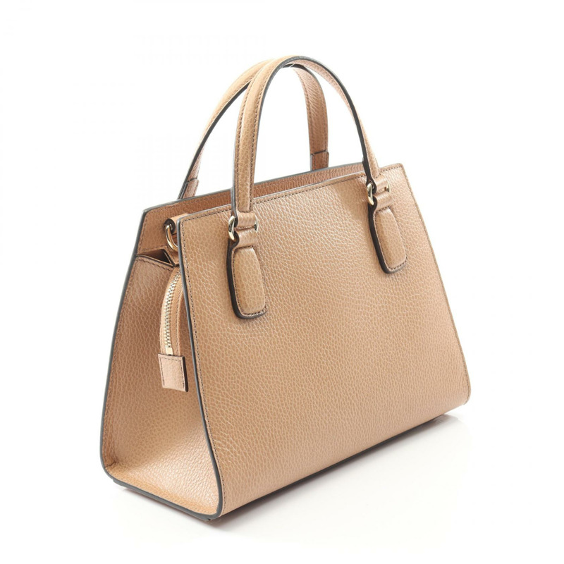 GUCCI Soho Interlocking G 肩背斜背包 607722 皮革 米色 二手-1