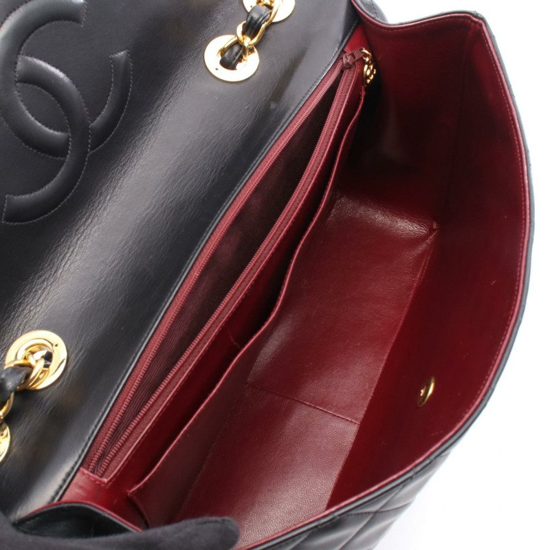 香奈兒 Jumbo Matelasse 34 鏈條肩背包 A01094 羊皮 黑色 二手 金色五金-2