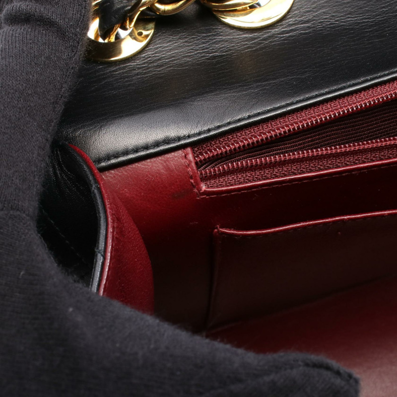 香奈兒 Jumbo Matelasse 34 鏈條肩背包 A01094 羊皮 黑色 二手 金色五金-6