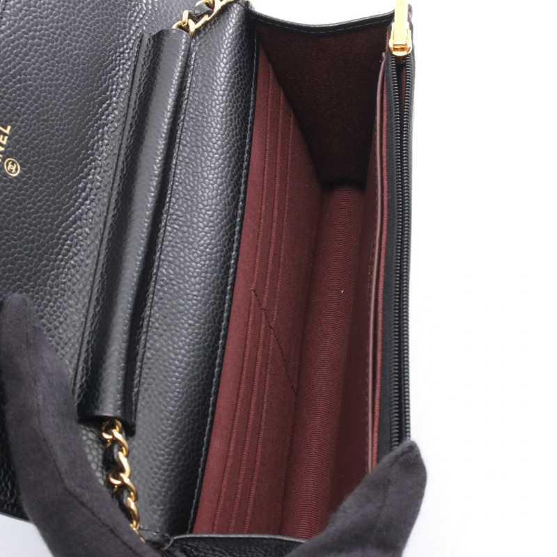 香奈兒 (CHANEL) 絎縫鏈條斜背單肩手提包 AP0250 黑色皮革 二手 金色五金-2