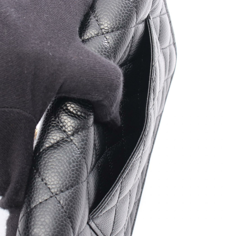 香奈兒 (CHANEL) 絎縫鏈條斜背單肩手提包 AP0250 黑色皮革 二手 金色五金-5