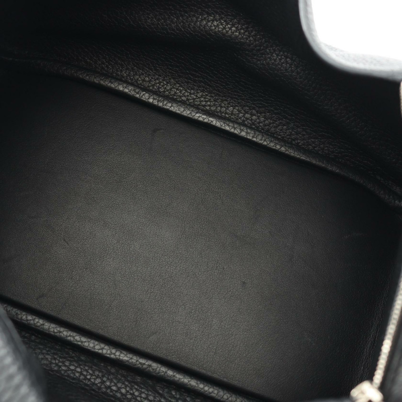 愛馬仕 Lindy 26 肩背包,Clemence 皮革,黑色,銀色五金,二手,女士款-5