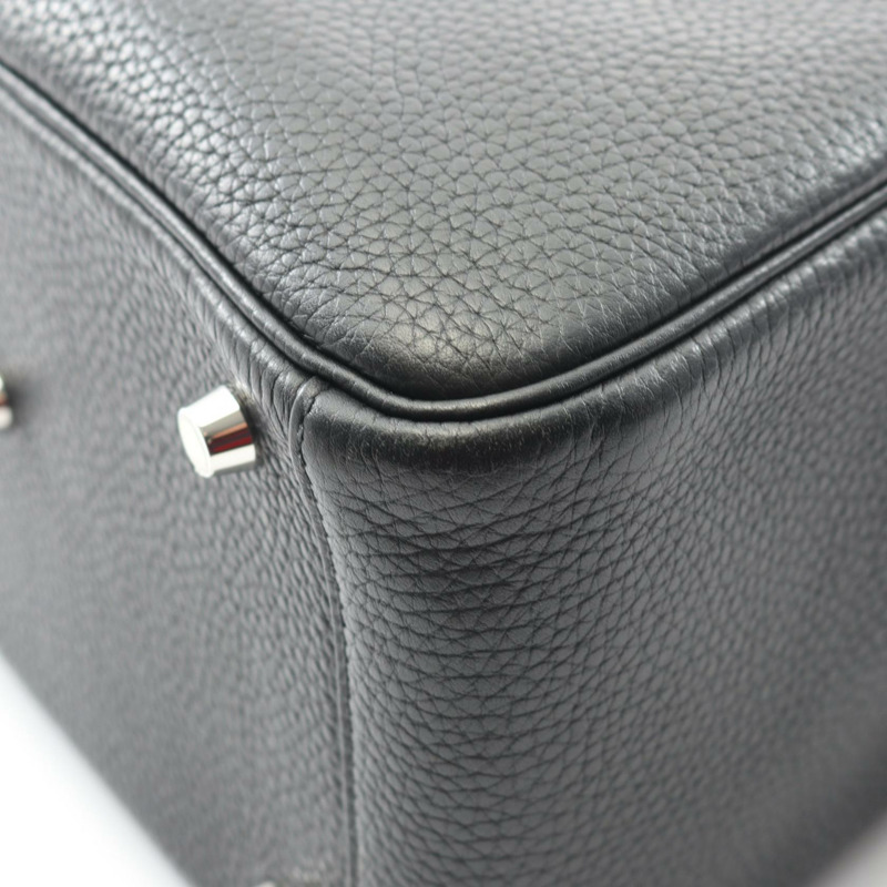 愛馬仕 Lindy 26 肩背包,Clemence 皮革,黑色,銀色五金,二手,女士款-9