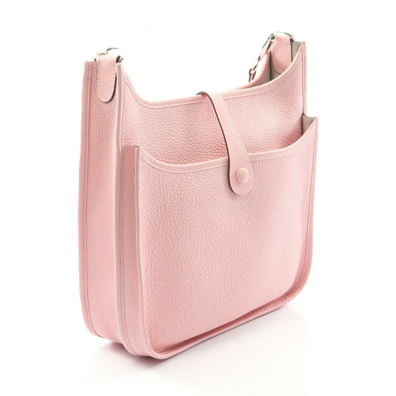 愛馬仕 Evelyne Troyes PM 單肩包,Clemence 皮革,櫻花玫瑰色,二手 SHW T-1