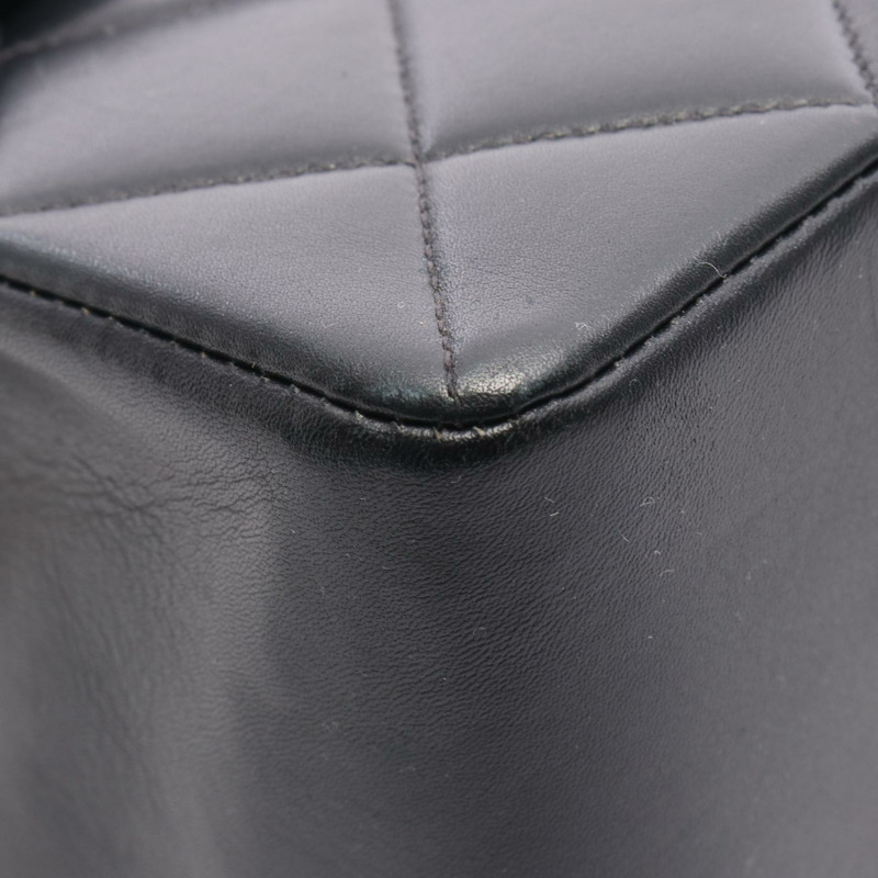 香奈兒 Jumbo Matelasse 單蓋鏈條肩背包，羊皮材質，黑色，二手，金色五金，CC-7