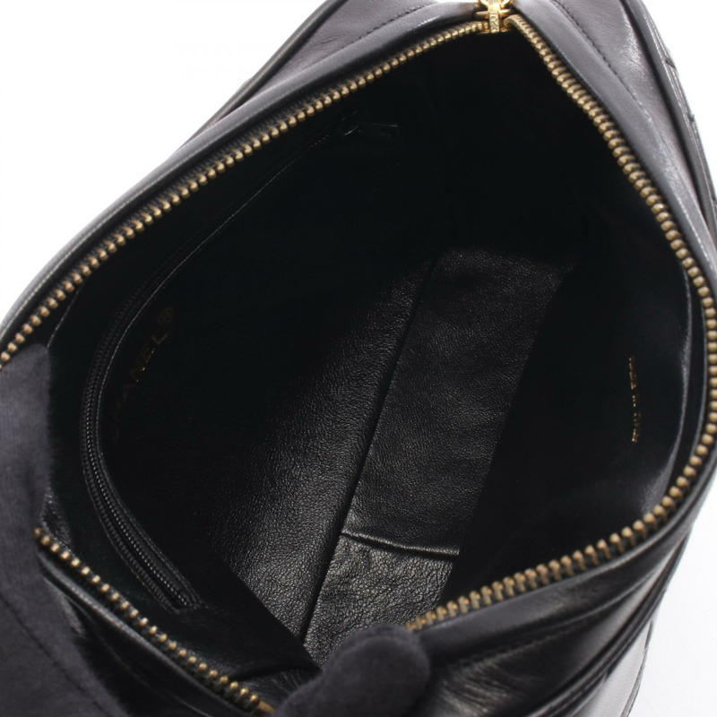 香奈兒 (CHANEL) 絎縫鏈條肩挎包,羊皮材質,黑色,二手,女士款,金色五金-2