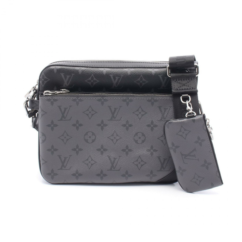 路易威登 Trio Messenger 肩背包 M69443 Monogram Eclipse 黑色灰色-0