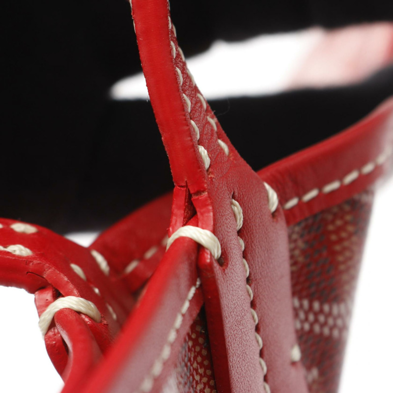 GOYARD Saint Louis PM 手提包 PVC塗層帆布皮革 紅色 多色 二手-5