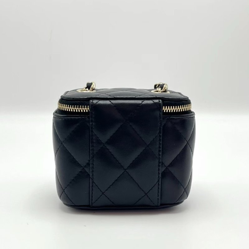 CHANEL 黑金蝴蝶結山茶花化妝盒子鏈條包10*9*7 98新配件塵袋-5