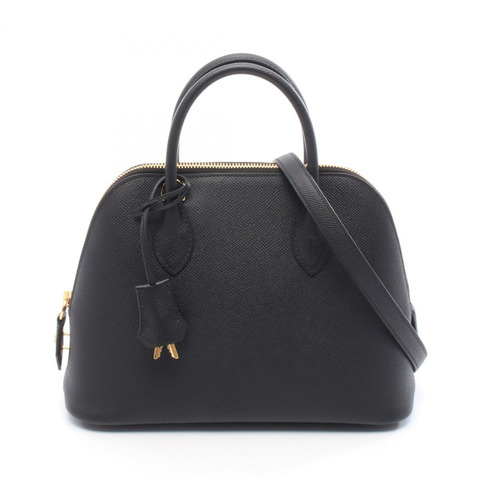 愛馬仕 Bolide1923 25 兩用單肩背包，Epsom 皮革，黑色，金色五金，二手