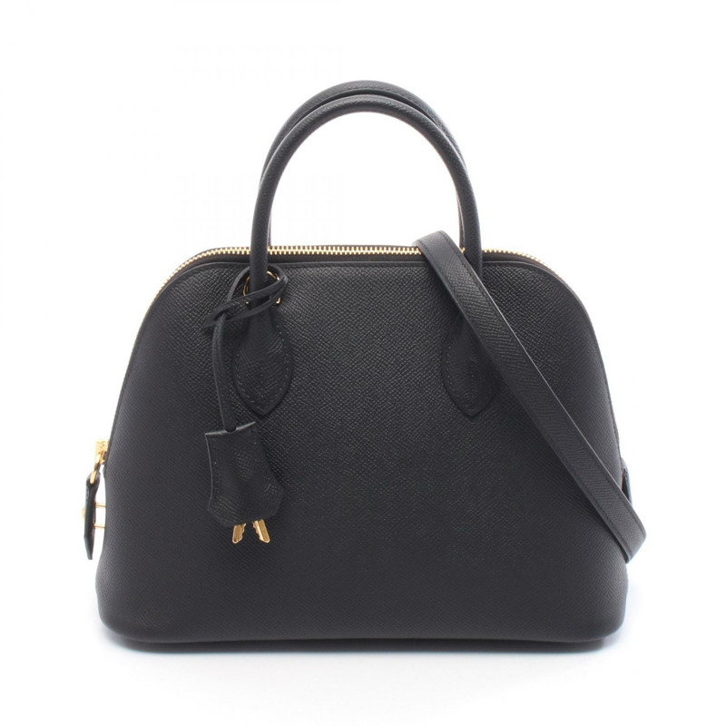 愛馬仕 Bolide1923 25 兩用單肩背包,Epsom 皮革,黑色,金色五金,二手-0