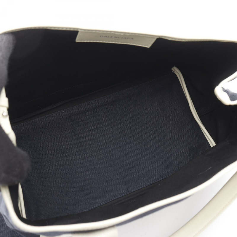 BALENCIAGA 海軍藍 CABAS S 手提包 339933 帆布皮革 海軍藍 白色 二手 女士-2