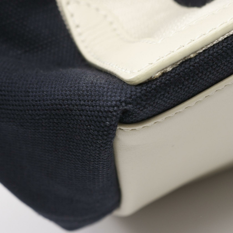 BALENCIAGA 海軍藍 CABAS S 手提包 339933 帆布皮革 海軍藍 白色 二手 女士-4