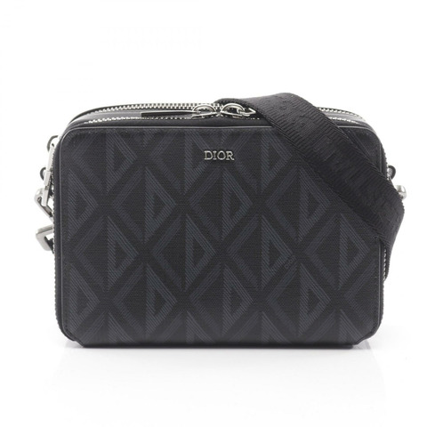 Christian Dior CD 鑽石斜背包 2ESBC119 帆布黑色