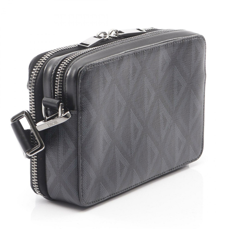 Christian Dior CD 鑽石斜背包 2ESBC119 帆布黑色-1