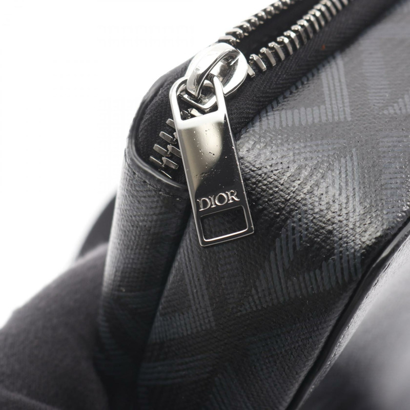 Christian Dior CD 鑽石斜背包 2ESBC119 帆布黑色-5