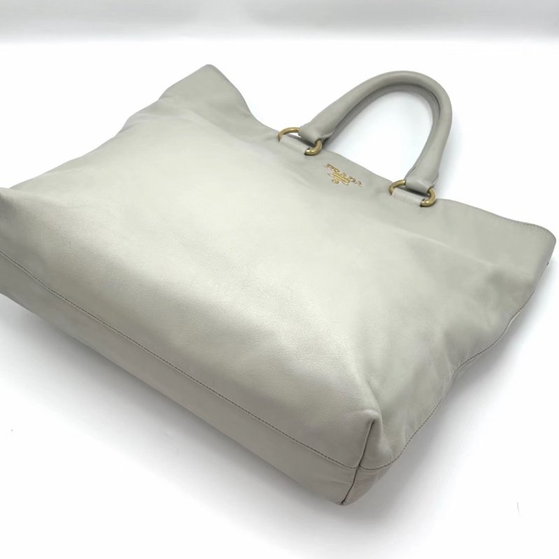 PRADA 金扣荔枝紋手提肩背包 44*35*11 98新-4