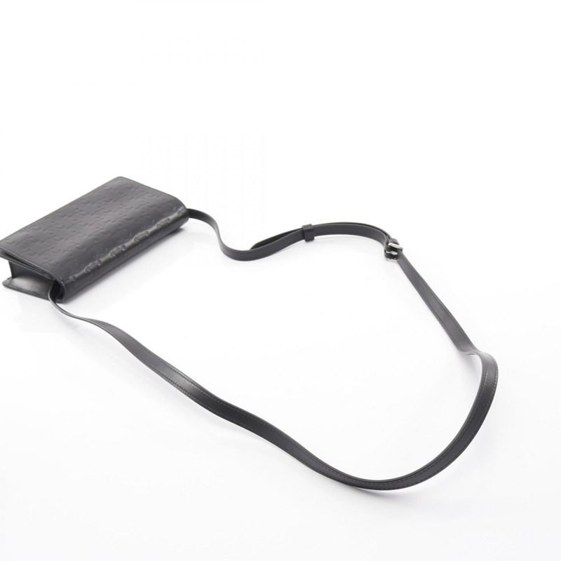 CELINE Triomphe Horizontal Sleeve Shoulder Bag Crossbody Leather Black Used-6