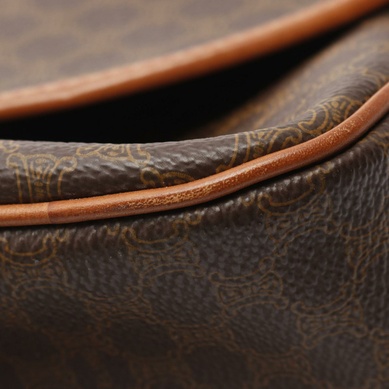 CELINE Macadam 斜背單肩包 PVC塗層帆布皮革 棕色 二手 女士-8