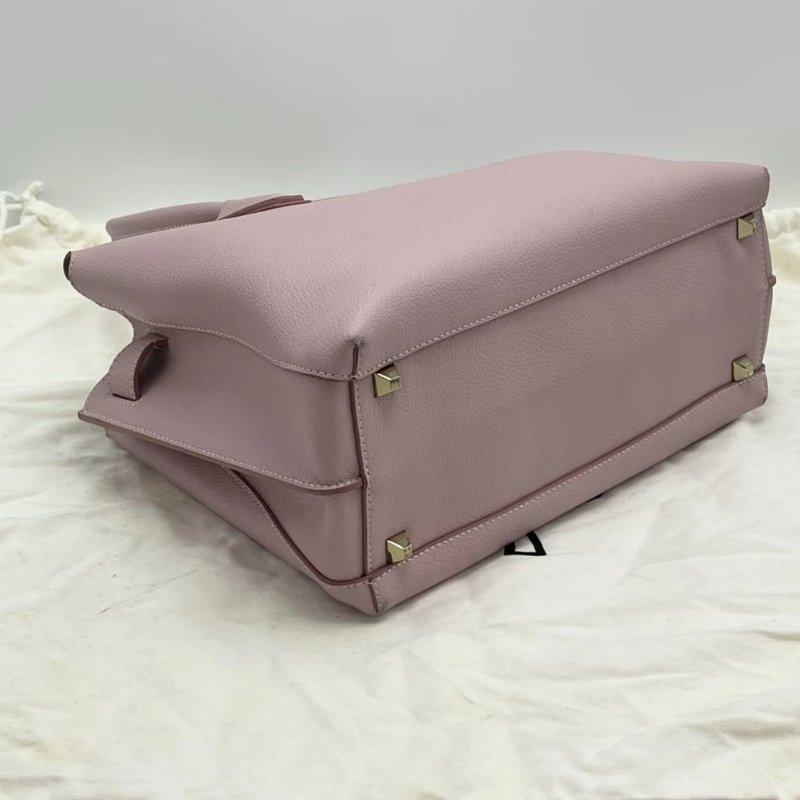 MCM 櫻花粉荔枝牛皮手提肩背斜背包32*22*13 98新配件塵袋吊牌-2