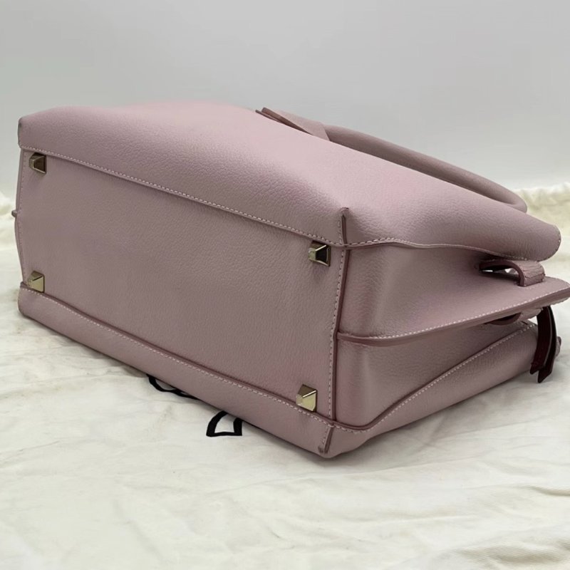 MCM 櫻花粉荔枝牛皮手提肩背斜背包32*22*13 98新配件塵袋吊牌-4