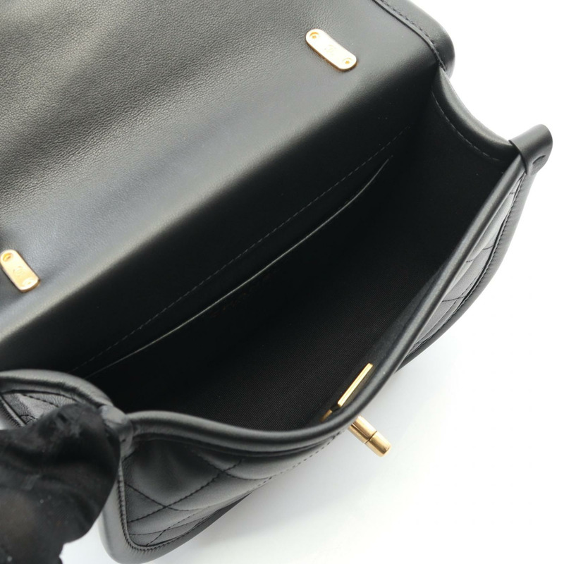 香奈兒 (CHANEL) 絎縫鏈條肩背斜背包 AS4850 黑色皮革二手金色五金-2