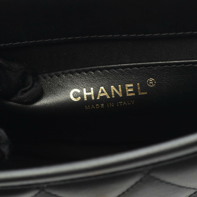 香奈兒 (CHANEL) 絎縫鏈條肩背斜背包 AS4850 黑色皮革二手金色五金-3
