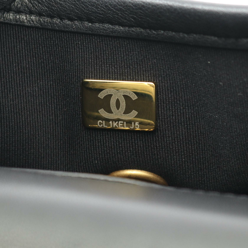 香奈兒 (CHANEL) 絎縫鏈條肩背斜背包 AS4850 黑色皮革二手金色五金-4