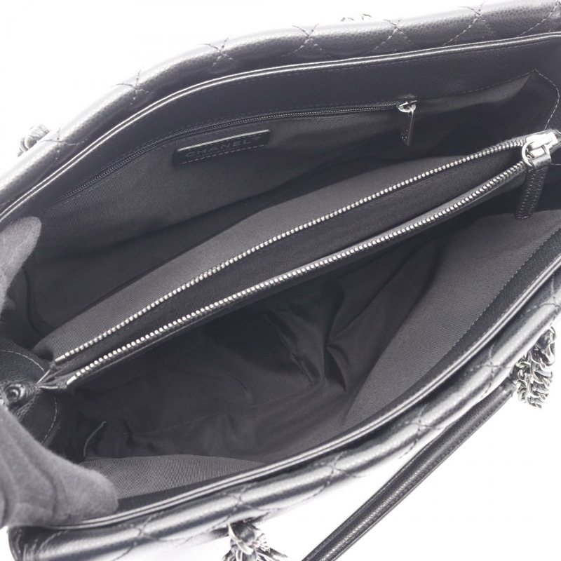 香奈兒 (CHANEL) Matelasse Tote 鏈條單肩包 A93925 黑色皮革二手女士 COCO-2