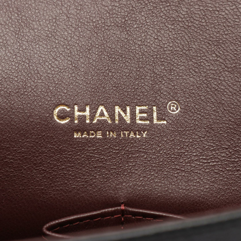 香奈兒 Matelasse34 經典 Maxi W 翻蓋鏈條單背包 A58601 小牛皮 GHW BK-3