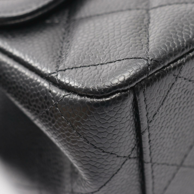 香奈兒 Matelasse34 經典 Maxi W 翻蓋鏈條單背包 A58601 小牛皮 GHW BK-6