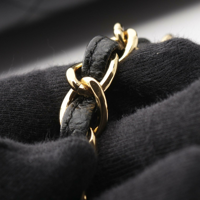 香奈兒 Matelasse34 經典 Maxi W 翻蓋鏈條單背包 A58601 小牛皮 GHW BK-7