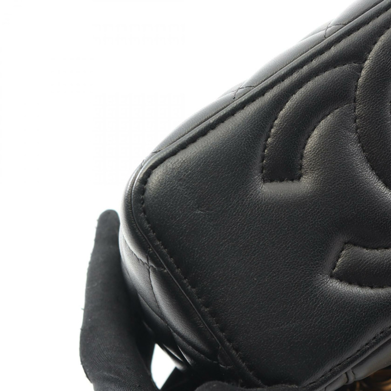 香奈兒 (CHANEL) 絎縫鏈條斜背包 AP3258 羊皮黑色金色五金-5